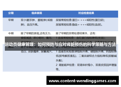 运动员健康管理：如何预防与应对肾脏损伤的科学策略与方法