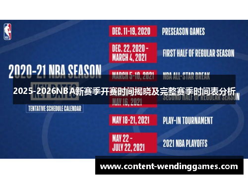 2025-2026NBA新赛季开赛时间揭晓及完整赛季时间表分析
