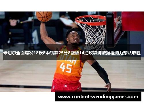 米切尔全面爆发18投8中斩获25分8篮板14助攻填满数据栏助力球队取胜